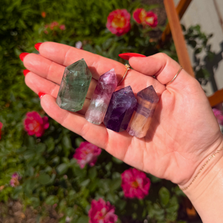Fluorite Points (Set of 4) and Raindrops